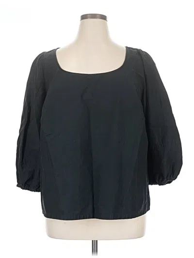 Pre-owned Ava & Viv 3/4 Sleeve Blouse In Black