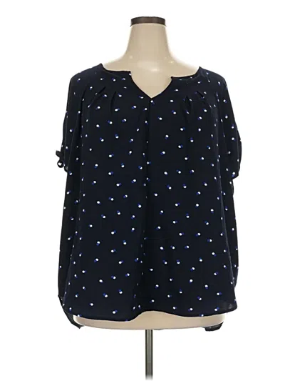 Pre-owned Ava & Viv 3/4 Sleeve Blouse In Black