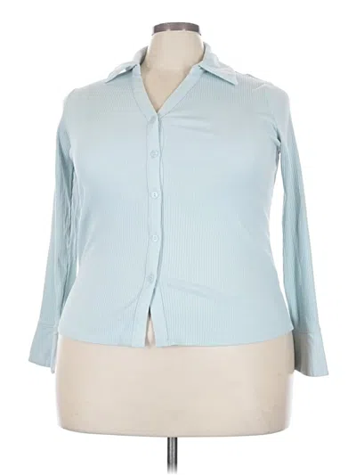 Pre-owned Ava & Viv 3/4 Sleeve Blouse In Blue