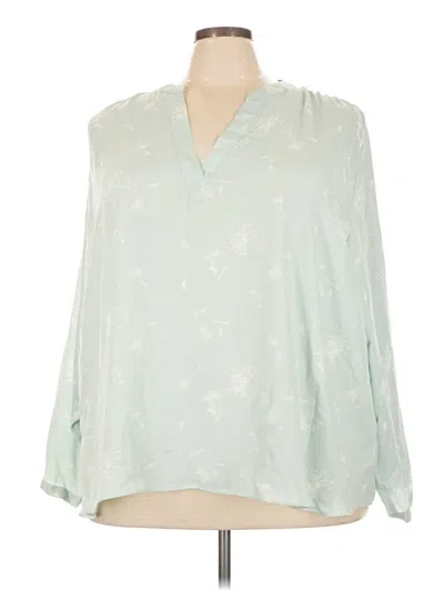 Pre-owned Ava & Viv 3/4 Sleeve Blouse In Green