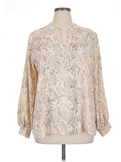 Pre-owned Ava & Viv 3/4 Sleeve Blouse In Ivory