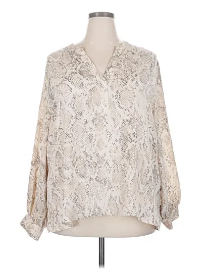 Pre-owned Ava & Viv 3/4 Sleeve Blouse In Ivory