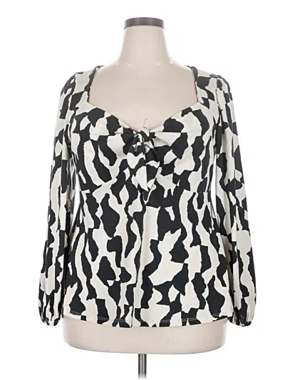 Pre-owned Ava & Viv 3/4 Sleeve Blouse In Ivory