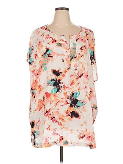 Pre-owned Ava & Viv 3/4 Sleeve Blouse In Ivory