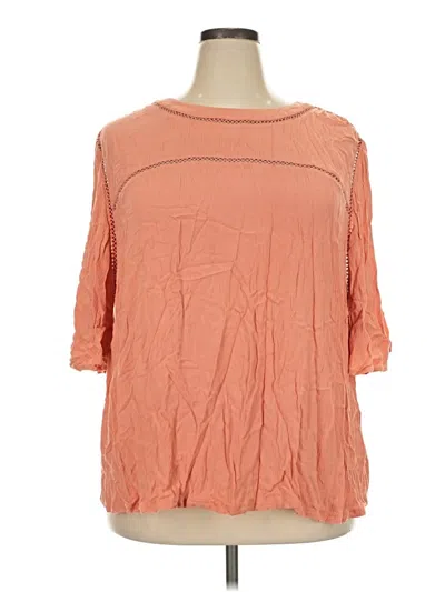 Pre-owned Ava & Viv 3/4 Sleeve Blouse In Orange