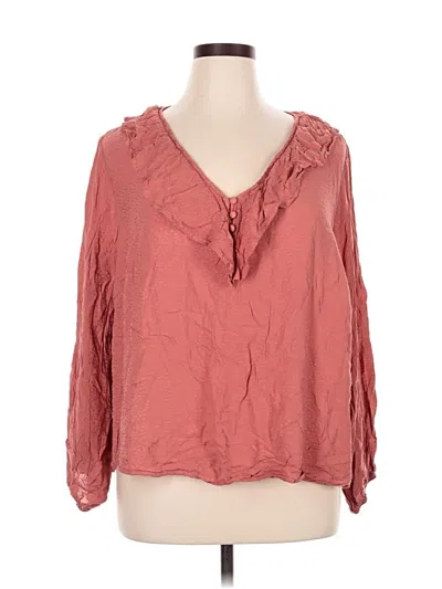 Pre-owned Ava & Viv 3/4 Sleeve Blouse In Pink
