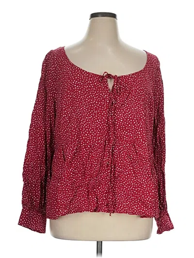 Pre-owned Ava & Viv 3/4 Sleeve Blouse In Red