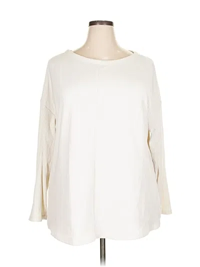 Pre-owned Ava & Viv 3/4 Sleeve T-shirt In White