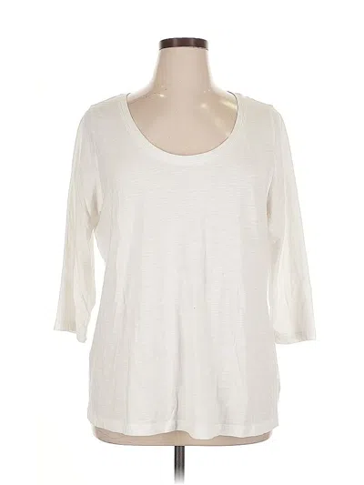 Pre-owned Ava & Viv 3/4 Sleeve Top Ivory Scoop Neck Tops In White