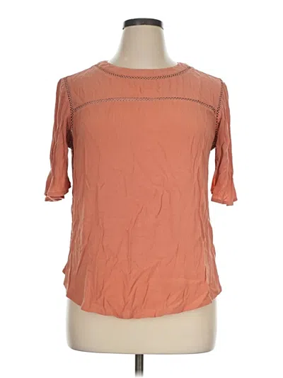 Pre-owned Ava & Viv 3/4 Sleeve Top Orange Crew Neck Tops