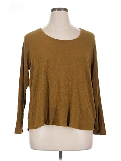 Pre-owned Ava & Viv 3/4 Sleeve T-shirt In Brown