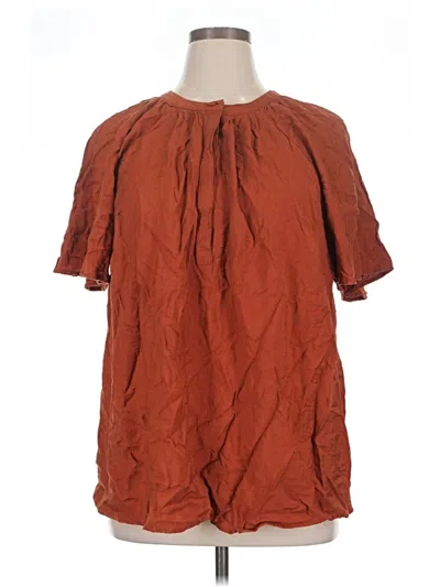 Pre-owned Ava & Viv 3/4 Sleeve T-shirt In Brown