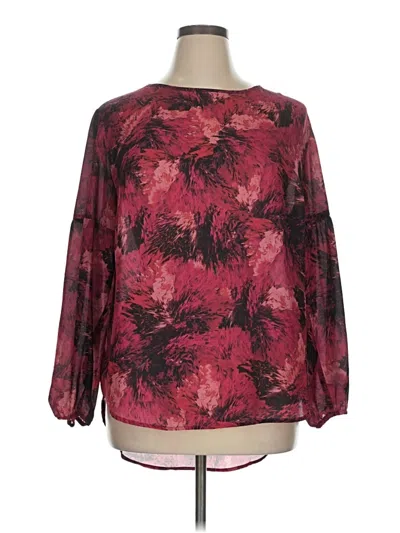 Pre-owned Ava & Viv 3/4 Sleeve T-shirt In Burgundy