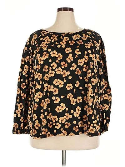 Pre-owned Ava & Viv 3/4 Sleeve T-shirt In Gold
