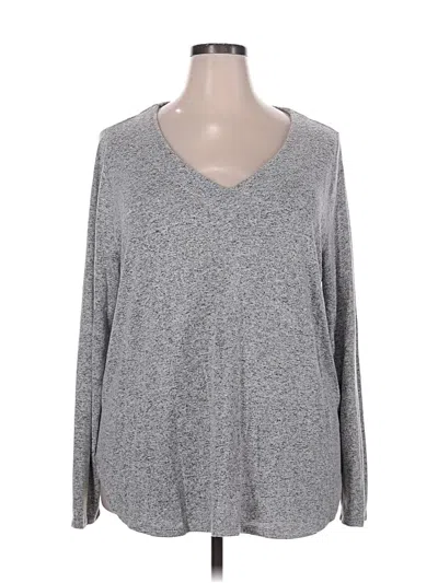 Pre-owned Ava & Viv 3/4 Sleeve T-shirt In Gray