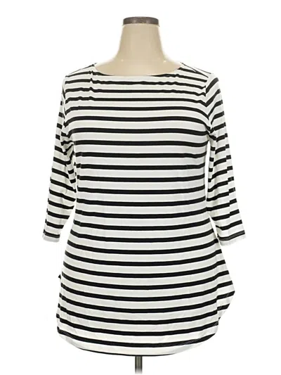 Pre-owned Ava & Viv 3/4 Sleeve T-shirt In Ivory