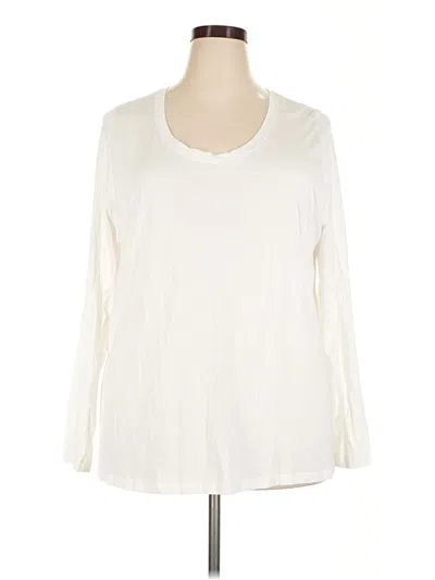 Pre-owned Ava & Viv 3/4 Sleeve T-shirt In Ivory