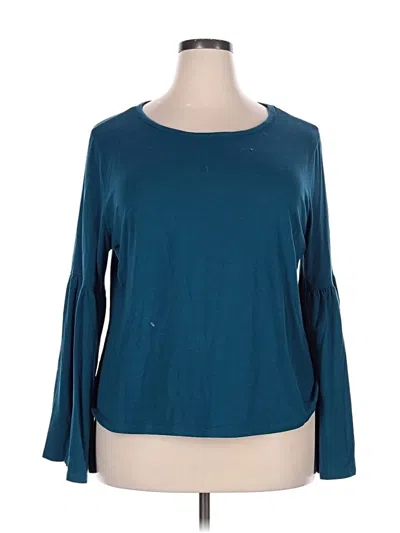 Pre-owned Ava & Viv 3/4 Sleeve T-shirt In Teal