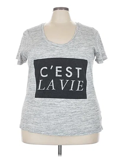 Pre-owned Ava & Viv Active T-shirt In Gray