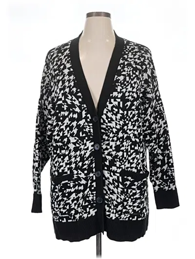 Pre-owned Ava & Viv Cardigan Sweater In Black
