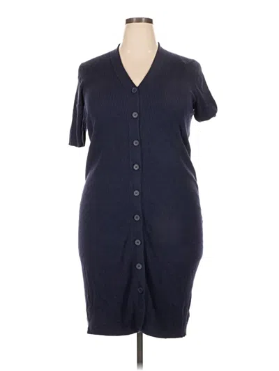 Pre-owned Ava & Viv Cardigan Sweater In Blue