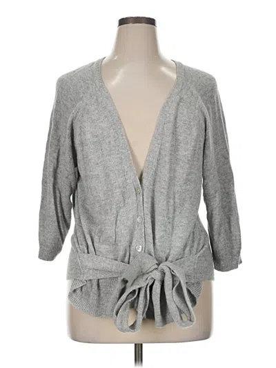 Pre-owned Ava & Viv Cardigan Sweater In Gray