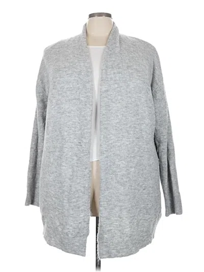 Pre-owned Ava & Viv Cardigan Sweater In Gray