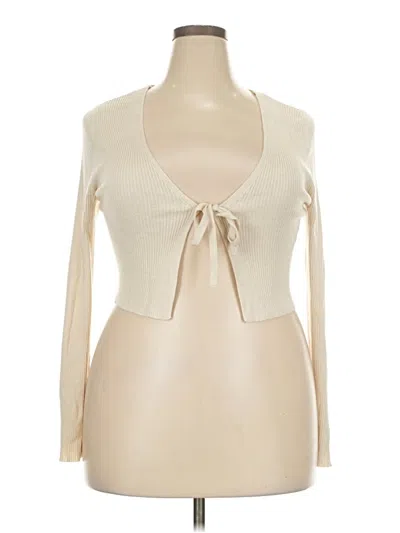 Pre-owned Ava & Viv Cardigan Sweater In Ivory