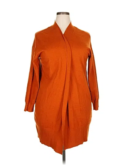 Pre-owned Ava & Viv Cardigan Sweater In Orange
