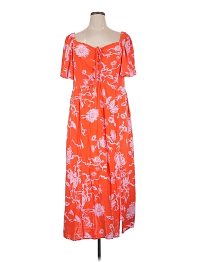 Pre-owned Ava & Viv Casual Dress In Orange