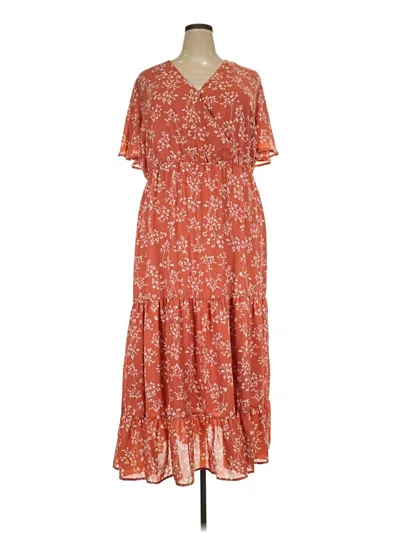 Pre-owned Ava & Viv Casual Dress In Orange
