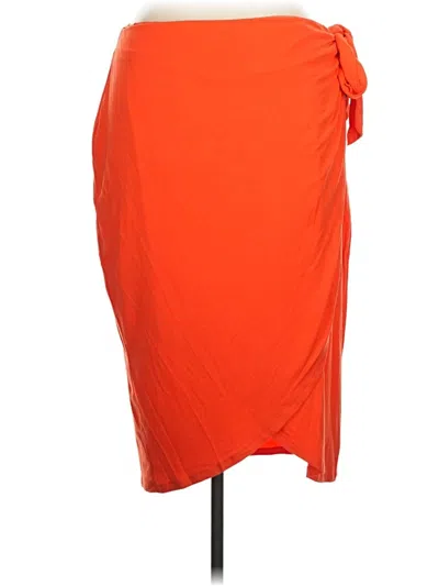 Pre-owned Ava & Viv Casual Skirt In Orange