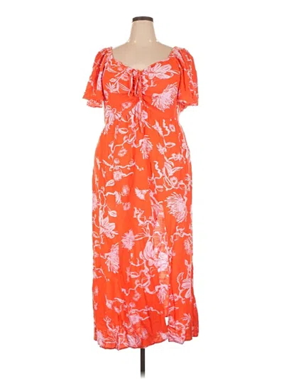 Pre-owned Ava & Viv Kimono In Orange