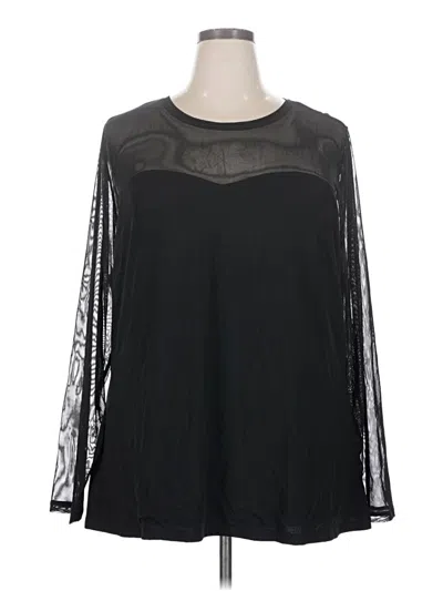 Pre-owned Ava & Viv Long Sleeve Blouse In Black