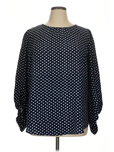 Pre-owned Ava & Viv Long Sleeve Blouse In Black