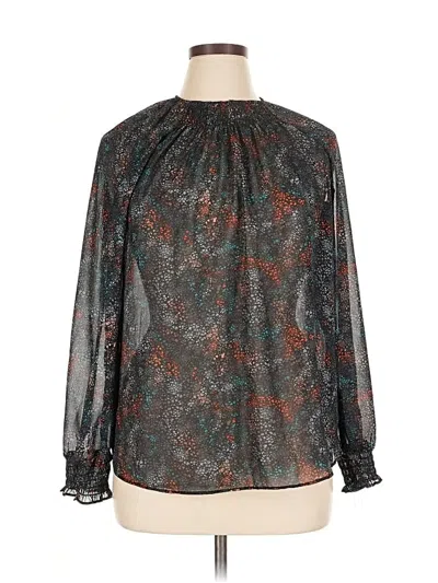 Pre-owned Ava & Viv Long Sleeve Blouse In Gray