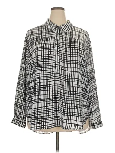 Pre-owned Ava & Viv Long Sleeve Blouse In Gray