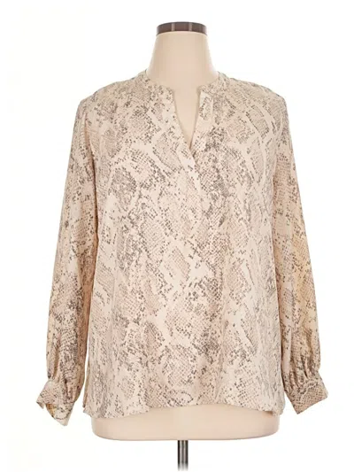Pre-owned Ava & Viv Long Sleeve Blouse In Ivory