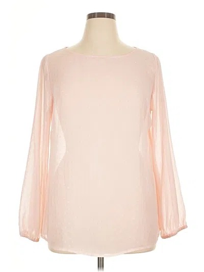 Pre-owned Ava & Viv Long Sleeve Blouse In Pink