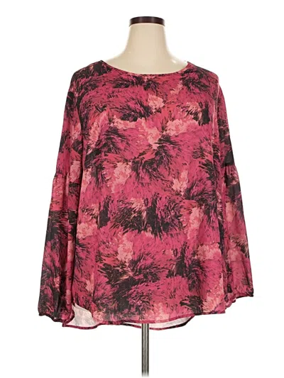 Pre-owned Ava & Viv Long Sleeve Blouse In Pink