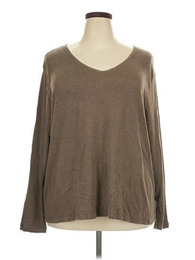 Pre-owned Ava & Viv Long Sleeve T-shirt In Brown