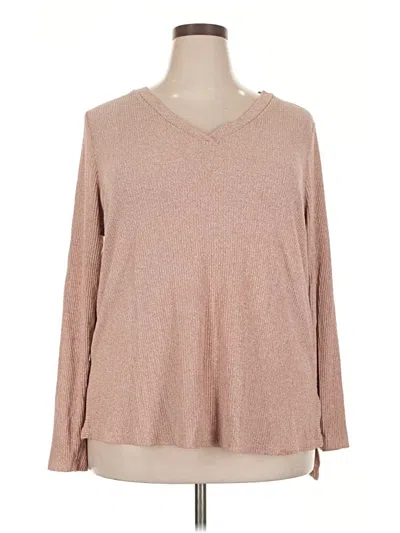 Pre-owned Ava & Viv Long Sleeve T-shirt In Tan