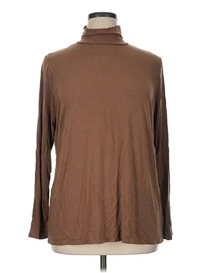 Pre-owned Ava & Viv Long Sleeve Turtleneck In Brown