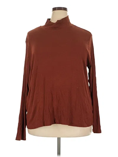Pre-owned Ava & Viv Long Sleeve Turtleneck In Brown
