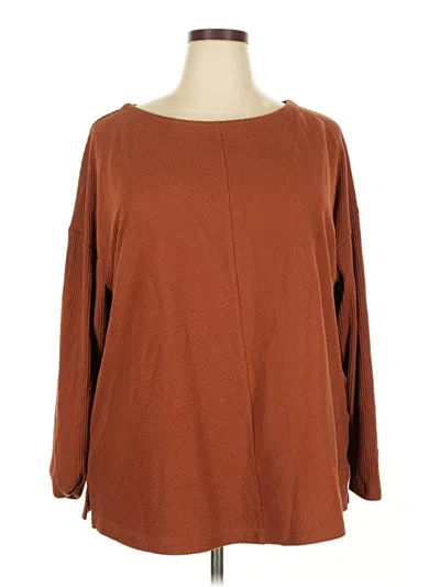 Pre-owned Ava & Viv Pullover Sweater In Brown