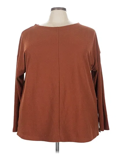 Pre-owned Ava & Viv Pullover Sweater In Brown