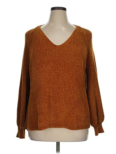 Pre-owned Ava & Viv Pullover Sweater In Brown