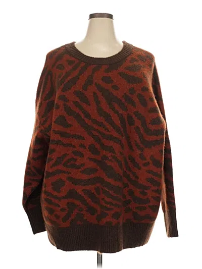 Pre-owned Ava & Viv Pullover Sweater In Brown