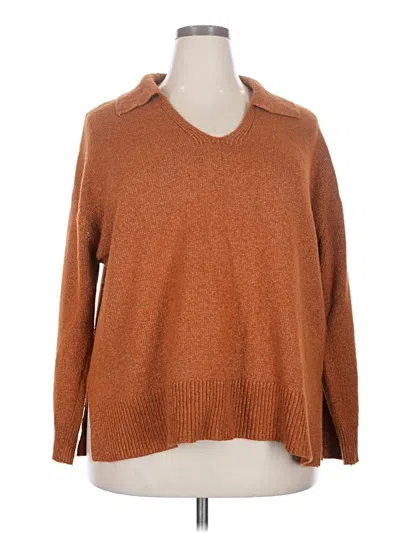 Pre-owned Ava & Viv Pullover Sweater In Brown