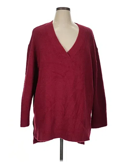 Pre-owned Ava & Viv Pullover Sweater In Burgundy